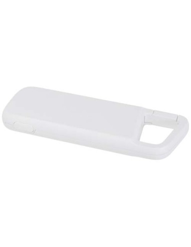 Power bank impermeabile in plastica riciclata da 5.000 mAh e 12 W con moschettone Alkes