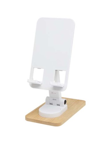 Supporto per telefono da tavolo pieghevole in plastica riciclata con dettagli in bambù Alfirk