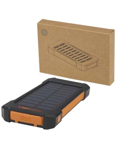 Robusto power bank a energia solare da 5.000 mAh e 10 W in plastica riciclata con torcia incorporata Altair