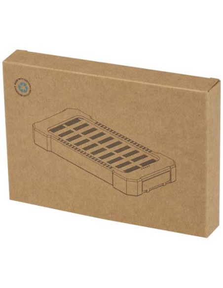 Robusto power bank a energia solare da 5.000 mAh e 10 W in plastica riciclata con torcia incorporata Altair