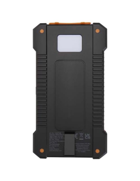 Robusto power bank a energia solare da 5.000 mAh e 10 W in plastica riciclata con torcia incorporata Altair