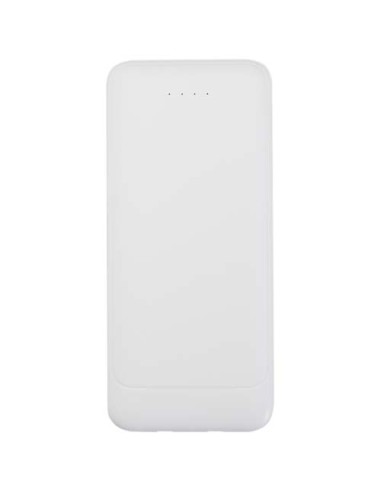 Power bank da 10.000 mAh e 10 W in plastica riciclata con 2 cavi integrati Adhil