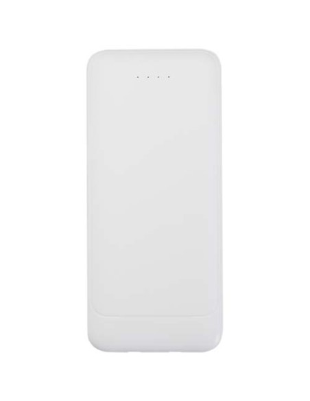 Power bank da 10.000 mAh e 10 W in plastica riciclata con 2 cavi integrati Adhil