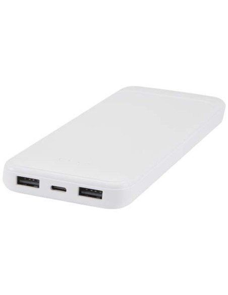Power bank da 10.000 mAh e 10 W in plastica riciclata con 2 cavi integrati Adhil