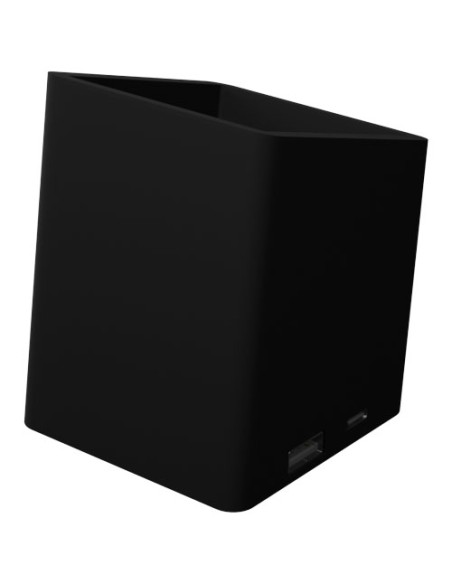 Portamatite in materiale antibatterico con logo luminoso e doppia uscita USB SCX.design O11