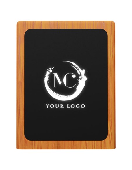 Portamatite in legno con logo luminoso e doppia uscita USB SCX.design O12