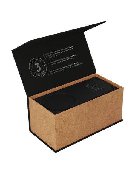 Stazione di ricarica wireless da 10 W con logo luminoso e portamatite in bambù SCX.design W17