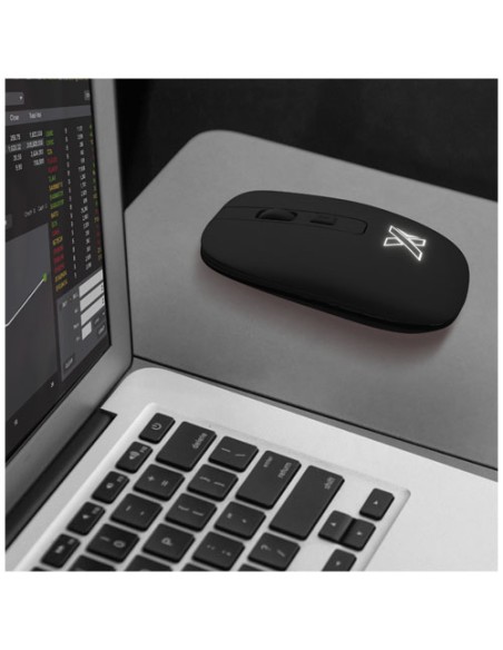 Mouse wireless in materiale antibatterico con logo luminoso SCX.design O22