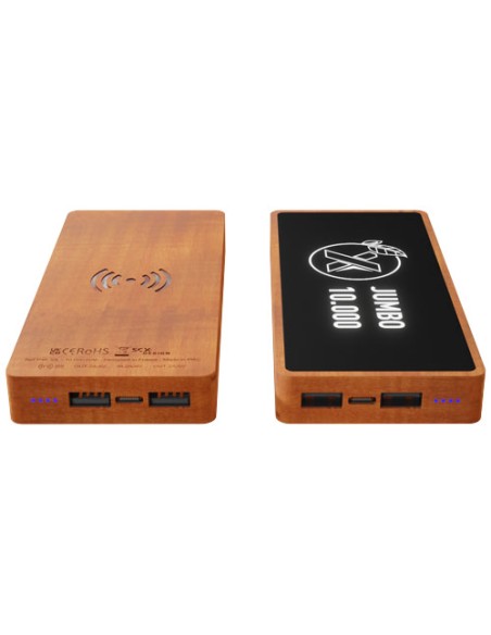 Power bank con ricarica wireless in legno da 10.000 mAh SCX.design P46