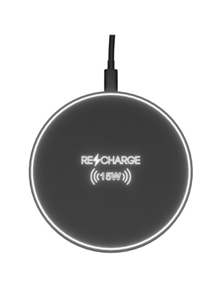 Stazione di ricarica wireless da 15 W con logo luminoso SCX.design W21