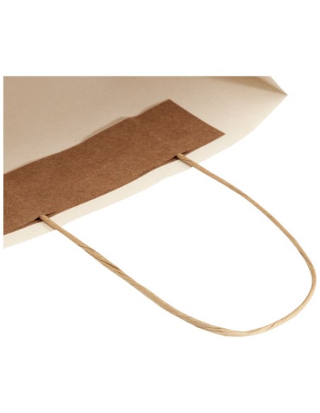 Shopper in carta da 150g/m2 realizzato con scarti agricoli con manici intrecciati - 24 x 9 x 24 cm