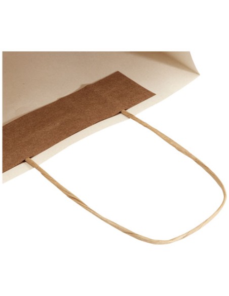 Shopper in carta da 150g/m2 realizzato con scarti agricoli con manici intrecciati - 24 x 9 x 32 cm
