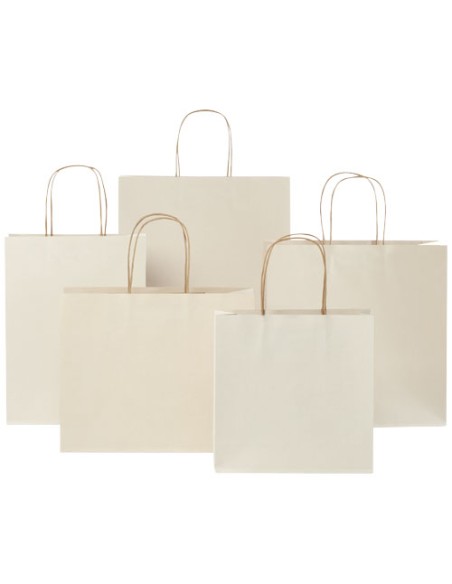 Shopper in carta da 150g/m2 realizzato con scarti agricoli con manici intrecciati - 24 x 9 x 32 cm