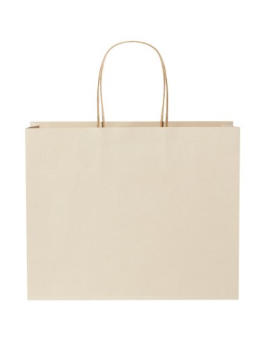 Shopper in carta da 150g/m2 realizzato con scarti agricoli con manici intrecciati - 31 x 12 x 25 cm