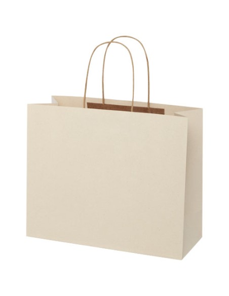 Shopper in carta da 150g/m2 realizzato con scarti agricoli con manici intrecciati - 31 x 12 x 25 cm