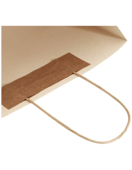 Shopper in carta da 150g/m2 realizzato con scarti agricoli con manici intrecciati - 31 x 12 x 25 cm