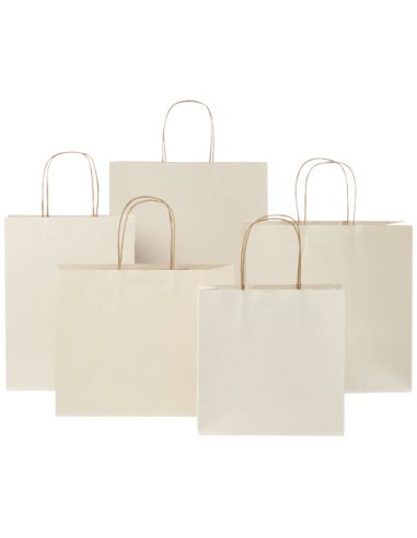 Shopper in carta da 150g/m2 realizzato con scarti agricoli con manici intrecciati - 31 x 12 x 25 cm