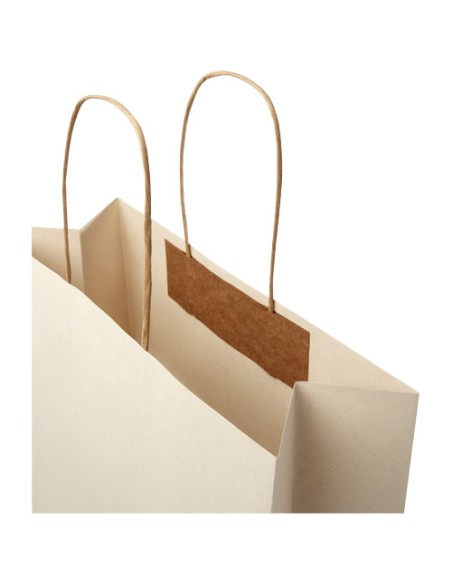 Shopper in carta da 150g/m2 realizzato con scarti agricoli con manici intrecciati - 31 x 12 x 41 cm