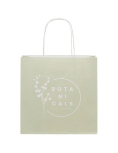 Shopper in carta kraft da 120g/m2 con manici intrecciati - 24 x 9 x 24 cm