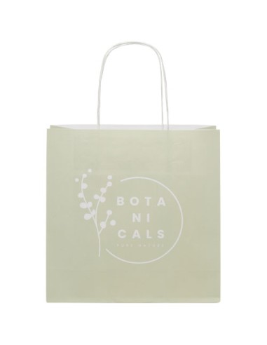 Shopper in carta kraft da 120g/m2 con manici intrecciati - 24 x 9 x 24 cm