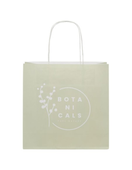 Shopper in carta kraft da 120g/m2 con manici intrecciati - 24 x 9 x 24 cm