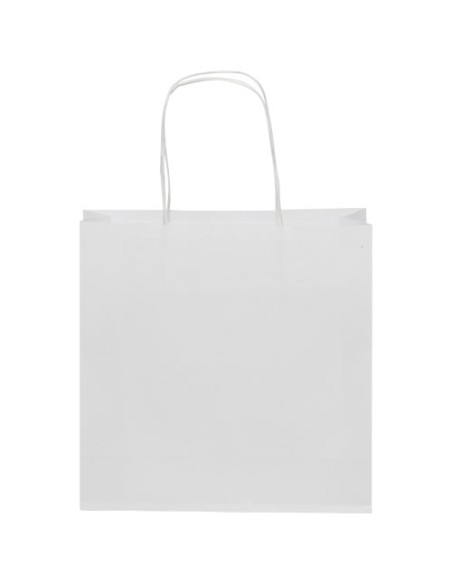 Shopper in carta kraft da 120g/m2 con manici intrecciati - 24 x 9 x 24 cm