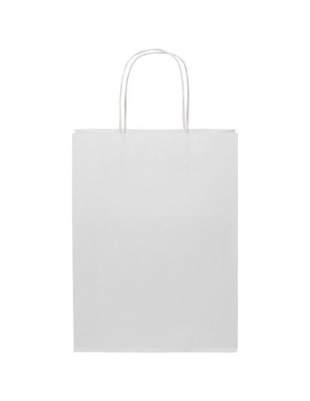 Shopper in carta kraft da 120g/m2 con manici intrecciati - 24 x 9 x 32 cm