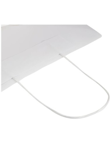 Shopper in carta kraft da 120g/m2 con manici intrecciati - 24 x 9 x 32 cm