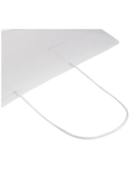 Shopper in carta kraft da 120g/m2 con manici intrecciati - 24 x 9 x 32 cm