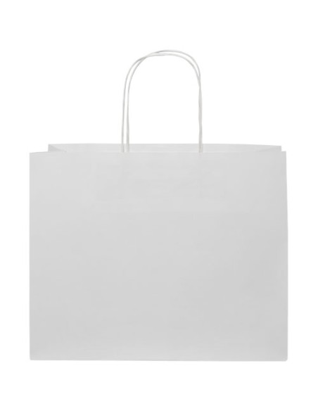 Shopper in carta kraft da 120g/m2 con manici intrecciati - 31 x 12 x 25 cm