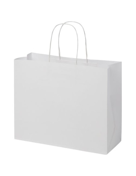 Shopper in carta kraft da 120g/m2 con manici intrecciati - 31 x 12 x 25 cm