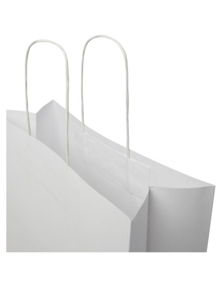 Shopper in carta kraft da 120g/m2 con manici intrecciati - 31 x 12 x 31 cm