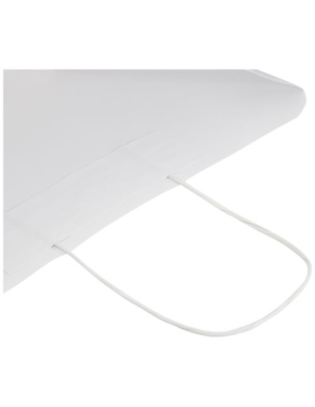 Shopper in carta kraft da 120g/m2 con manici intrecciati - 31 x 12 x 31 cm