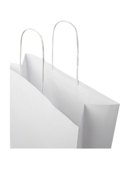 Shopper in carta Kraft da 120g/m2 con manici intrecciati - 31 x 12 x 41 cm