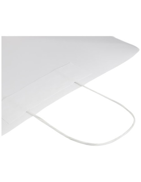 Shopper in carta Kraft da 120g/m2 con manici intrecciati - 31 x 12 x 41 cm