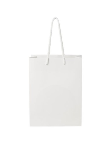 Sacchetto in carta integra da 170 g/m2 realizzato a mano con manici in cordino di plastica - 18 x 9 x 23 cm