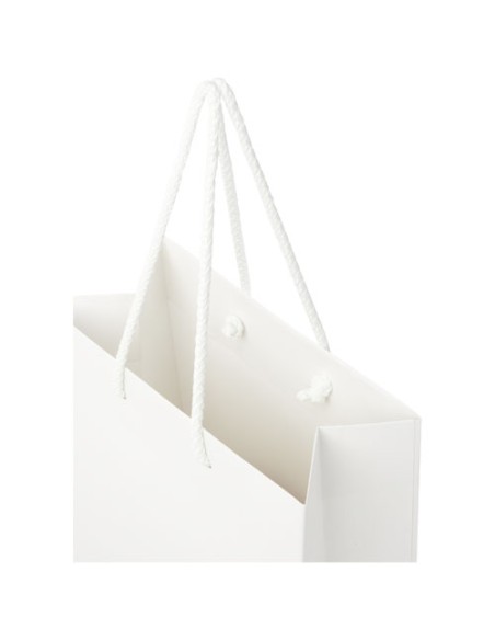 Sacchetto in carta integra da 170 g/m2 realizzato a mano con manici in cordino di plastica - 18 x 9 x 23 cm