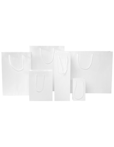 Sacchetto in carta integra da 170 g/m2 realizzato a mano con manici in cordino di plastica - 18 x 9 x 23 cm