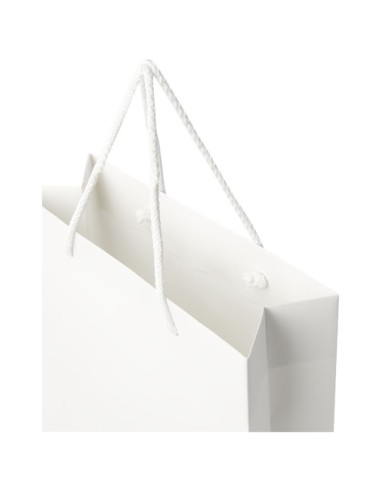 Sacchetto in carta integra da 170 g/m2 realizzato a mano con manici in cordino di plastica - 24 x 9 x 36 cm