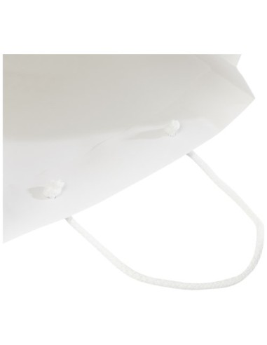 Sacchetto in carta integra da 170 g/m2 realizzato a mano con manici in cordino di plastica - 24 x 9 x 36 cm