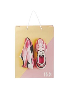 Sacchetto in carta integra da 170 g/m2 realizzato a mano con manici in cordino di plastica - 31 x 12 x 41 cm