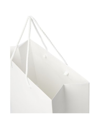 Sacchetto in carta integra da 170 g/m2 realizzato a mano con manici in cordino di plastica - 31 x 12 x 41 cm
