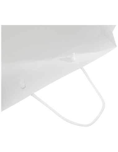 Sacchetto in carta integra da 170 g/m2 realizzato a mano con manici in cordino di plastica - 31 x 12 x 41 cm