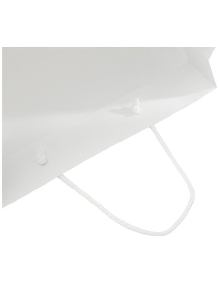 Sacchetto in carta integra da 170 g/m2 realizzato a mano con manici in cordino di plastica - 31 x 12 x 41 cm