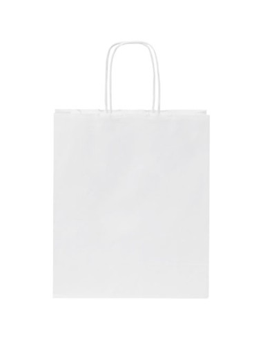 Sacchetto in carta kraft da 80 g/m2  con manici intrecciati - 18 x 8 x 21 cm