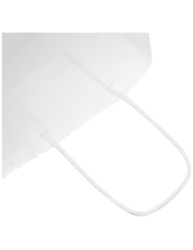 Sacchetto in carta kraft da 80 g/m2  con manici intrecciati - 18 x 8 x 21 cm