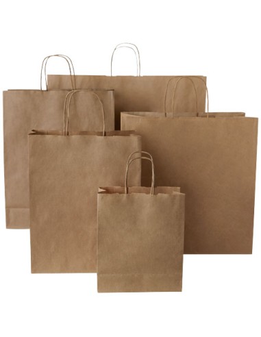 Sacchetto in carta kraft da 80-90 g/m2 con manici intrecciati - 32 x 12 x 40 cm