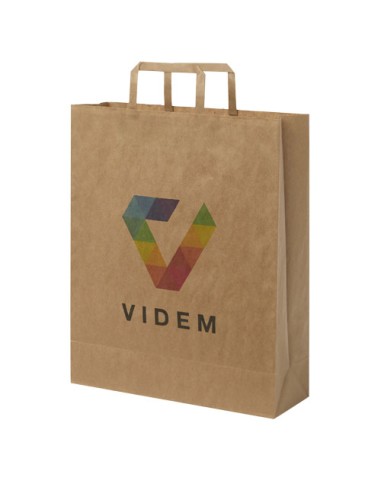 Sacchetto in carta kraft da 80-90 g/m2 con manici piatti - 32 x 12 x 40 cm