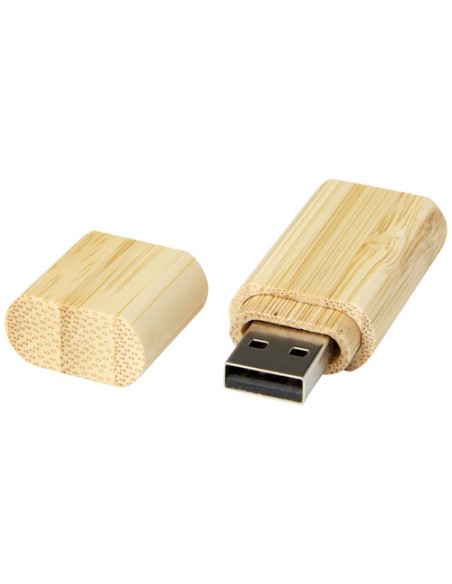 USB 2.0 in bambù con portachiavi