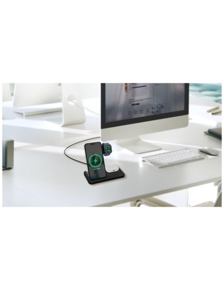 Base di ricarica wireless 3 in 1 con supporto per telefono SCX.design W28